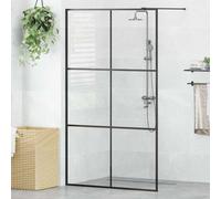 vidaXL Parete per Doccia Walk-in Vetro Trasparente ESG 115x195cm Nera