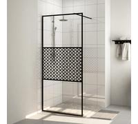 vidaXL Parete per Doccia Walk-in Vetro Trasparente ESG 115x195cm Nera