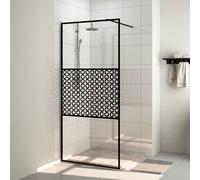 vidaXL Parete per Doccia Walk-in Vetro Trasparente ESG 115x195cm Nera