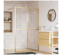 VidaXL Parete per Doccia Walk-in Vetro Trasparente ESG 118x195 cm Oro