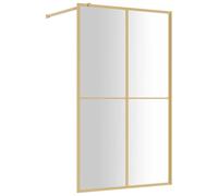 VidaXL Parete per Doccia Walk-in Vetro Trasparente ESG 118x195 cm Oro