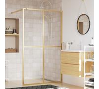 vidaXL Parete per Doccia Walk-in Vetro Trasparente ESG 140x195 cm Oro, parete doccia, divisorio doccia, pareti docce, cabina doccia, schermo doccia