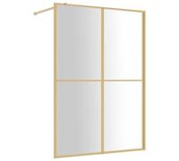 vidaXL Parete per Doccia Walk-in Vetro Trasparente ESG 140x195 cm Oro, parete doccia, divisorio doccia, pareti docce, cabina doccia, schermo doccia