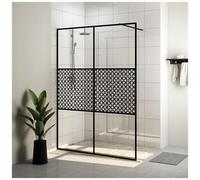vidaXL Parete per Doccia Walk-in Vetro Trasparente ESG 140x195cm Nera