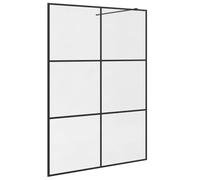 vidaXL Parete per Doccia Walk-in Vetro Trasparente ESG 140x195cm Nera