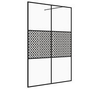 vidaXL Parete per Doccia Walk-in Vetro Trasparente ESG 140x195cm Nera