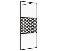 vidaXL Parete per Doccia Walk-in Vetro Trasparente ESG 80x195 cm Nera