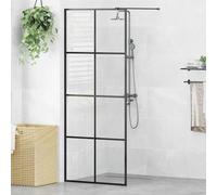 vidaXL Parete per Doccia Walk-in Vetro Trasparente ESG 80x195 cm Nera