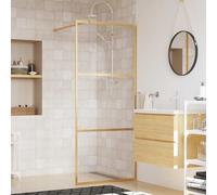 vidaXL Parete per Doccia Walk-in Vetro Trasparente ESG 80x195 cm Oro