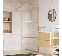 vidaXL Parete per Doccia Walk-in Vetro Trasparente ESG 80x195 cm Oro