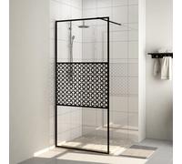 vidaXL Parete per Doccia Walk-in Vetro Trasparente ESG 90x195 cm Nera