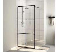 vidaXL Parete per Doccia Walk-in Vetro Trasparente ESG 90x195 cm Nera