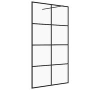 vidaXL Parete per Doccia Walk-in Vetro Trasparente ESG 90x195 cm Nera
