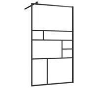 vidaXL Parete per Doccia Walk-in Vetro Trasparente ESG 90x195 cm Nera