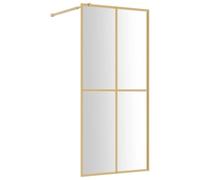 vidaXL Parete per Doccia Walk-in Vetro Trasparente ESG 90x195 cm Oro