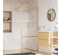 vidaXL Parete per Doccia Walk-in Vetro Trasparente ESG 90x195 cm Oro