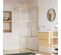 vidaXL Parete per Doccia Walk-in Vetro Trasparente ESG 90x195 cm Oro