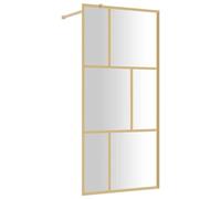 vidaXL Parete per Doccia Walk-in Vetro Trasparente ESG 90x195 cm Oro