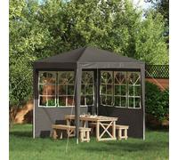 vidaXL Parete per tenda da festa 2 pcs 200 x 195 cm Antracite, Tenda rettangolare moderna per feste, decorazioni di eventi, rifugio temporaneo, cerimonie all'aperto