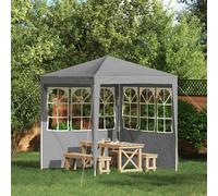 vidaXL Parete per tenda da festa 2 pcs 200 x 195 cm Grigio Chiaro