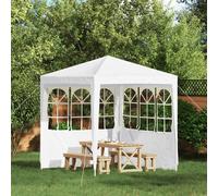 vidaXL Parete per tenda da festa 2 pz 200 x 195 cm Bianco PE e Acciaio
