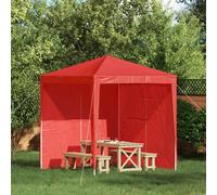 vidaXL Parete per tenda da festa 2 pz 200 x 195 cm Rosso PE e Acciaio