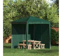 vidaXL Parete per tenda da festa 2 pz 200 x 195 cm Verde PE e Acciaio
