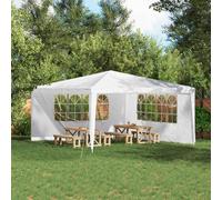 vidaXL Parete per tenda da festa 2 pz 400 x 195 cm Bianco PE e Acciaio