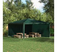 vidaXL Parete per tenda da festa 2 pcs Verde 400 x 195 cm PE e Acciaio, Tenda moderna rettangolare, parete laterale resistente all'acqua, accessorio eventi, copertura giardino