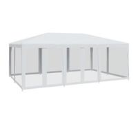 Tenda per Feste con 10 Pareti Laterali in Rete Bianca 6x4m HDPE