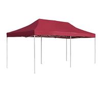 vidaXL Gazebo Pieghevole Classico Elegante Impermeabile Tenda Party Eventi Tendone da Giardino in Lega Alluminio Tessuto Oxfort PVC 4,5x3 m Rosso Vino
