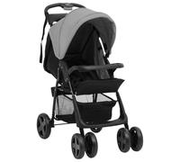 VIDAXL - Passeggino 2 In 1 Grigio Chiaro E Nero In Acciaio - SPEDIZIONE GRATUITA