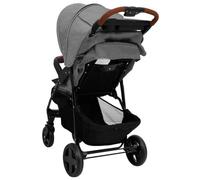 vidaXL Passeggino 2 in 1 Grigio Chiaro in Acciaio