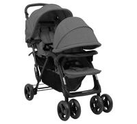 AX Passeggino Gemellare Cappottina Tandem 122.5x53.5x111cm Pieghevole News 10348
