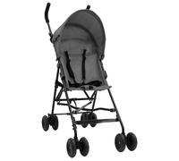 vidaXL Passeggino Grigio Chiaro e Nero in Acciaio