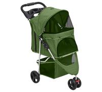 vidaXL Passeggino per Cani Pieghevole Verde 80x46x98cm Tessuto Oxford