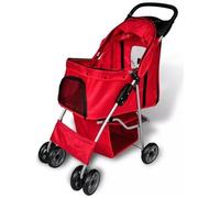 vidaXL - Passeggino Per Cani Rosso