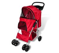 vidaXL Passeggino per Cani Rosso