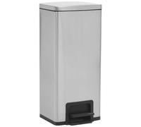 VIDAXL - Pattumiera a Pedale Anti-Impronte 30 L Argento in Acciaio Inox