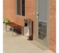 vidaXL Pattumiera con Posacenere da Parete Acciaio Inox 26 L