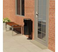 vidaXL Pattumiera con Posacenere da Parete in Acciaio 26 L Nera