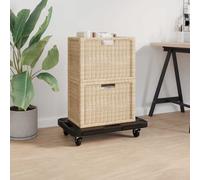 vidaXL Pedana con Ruote Nera 58x38x12 cm in PP