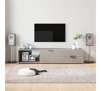 vidaXL Pedane Casse 2pz Nero Argento Vetro Temperato Design 1 Pilastro