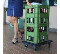 vidaXL Pedane di Trasporto 2 pz Nere 58x38x12 cm in Polipropilene