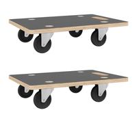 vidaXL Pedane di Trasporto 2 pz Rettangolari 50x35x11,5 cm 250 kg