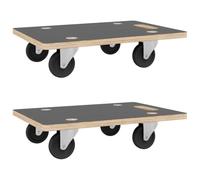 vidaXL Pedane di Trasporto 2 pz Rettangolari 60x40x11,5 cm 250 kg