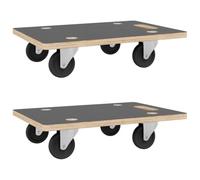 vidaXL Pedane di Trasporto 2 pz Rettangolari 80x55x11,5 cm 250 kg