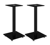 vidaXL Pedane per Casse 2pz Nero Vetro Temperato Design a 1 Pilastro