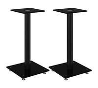 vidaXL Pedane per Casse 2pz Nero Vetro Temperato Design a 1 Pilastro