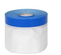 vidaXL Pellicola per mascheratura con nastro adesivo 12 pezzi, trasparente e blu, pellicola per mascheratura esterna, impermeabile, pittore, protezione antipolvere, resistente, facile da applicare